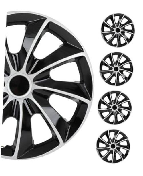 Snap On Hubcap Rimch Auto Tire Replacement Exterior Cap OEM Steel 15 in black