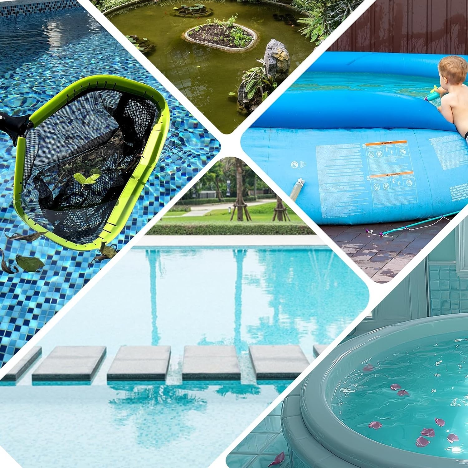 Professional Pool Leaf Skimmer Net – Double Layer Heavy Duty Aluminum Frame