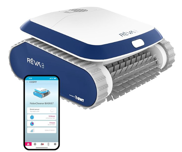 Aquabot REVA Smart Robotic Pool Cleaner w/ App Control Power Supply & 50ft Cable