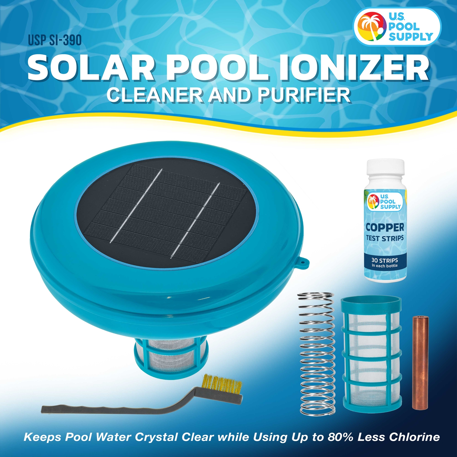 U.S. Pool Supply Solar Pool Ionizer Cleaner & Purifier – Chlorine-Free Sun Shock
