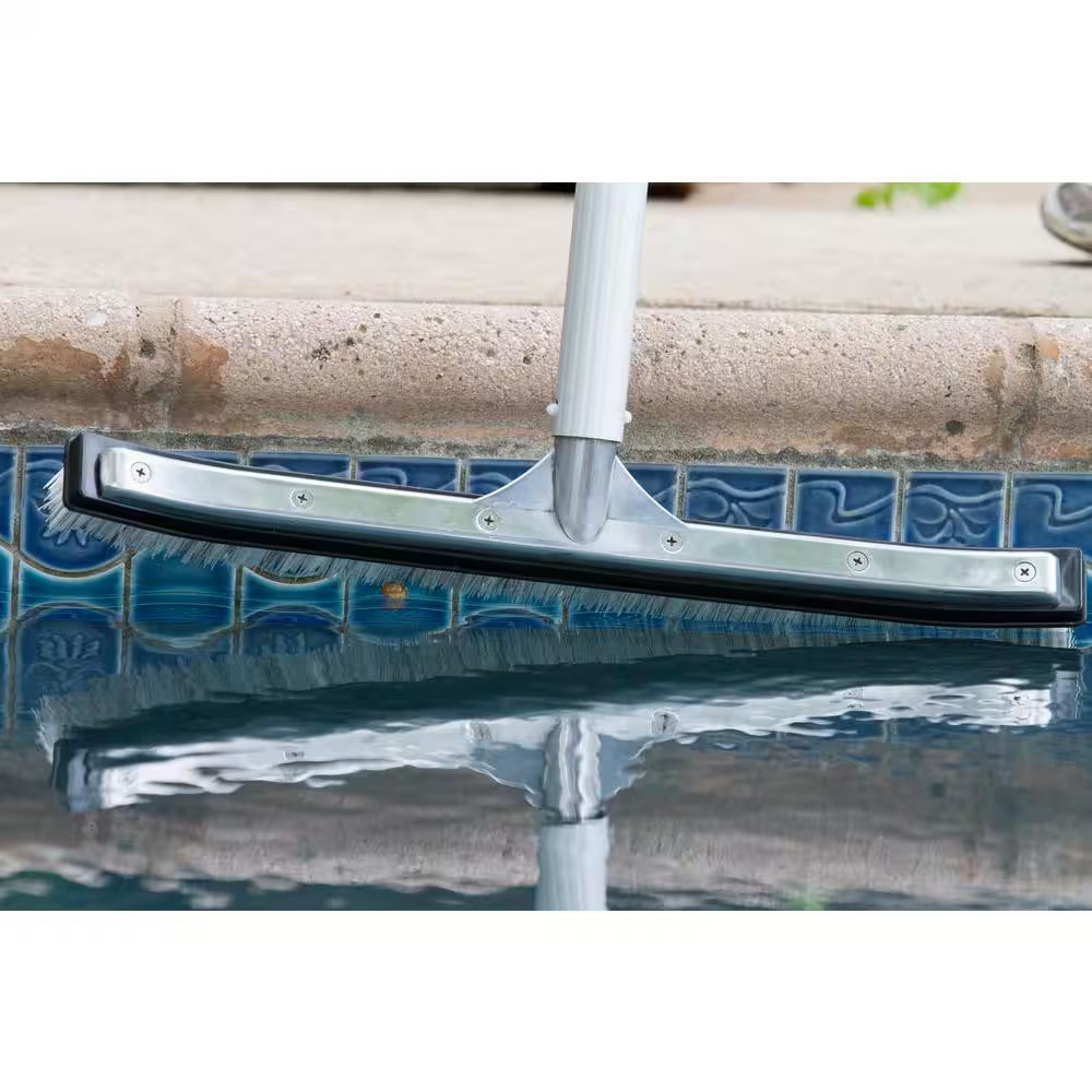 Premier Collection 18 Inch Aluminum-Back Combo Bristle Swimming Pool Brush
