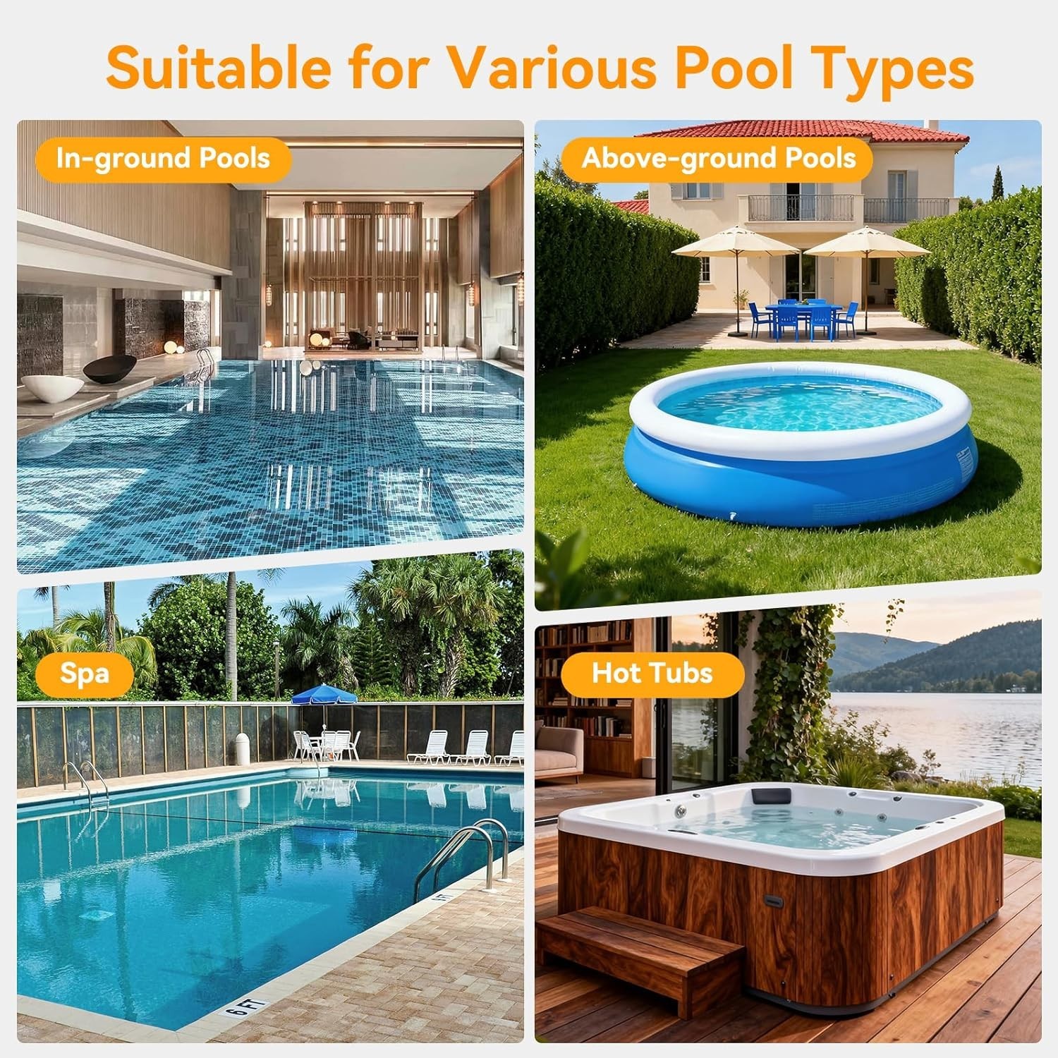 Cordless Pool Vacuum Handheld with Telescopic Pole 30 GPM Suction Rechargeabl…