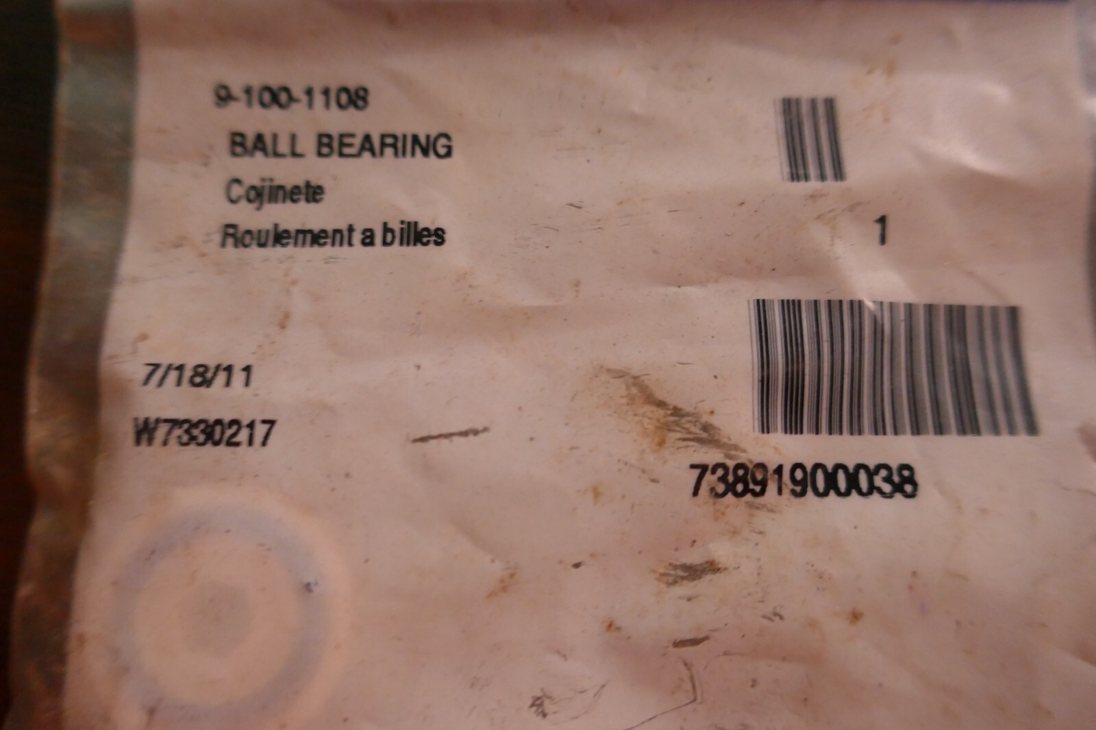 GENUINE OEM Polaris 9-100-1108 Wheel bearing 340 360 380 Pool Vacuum Cleaner