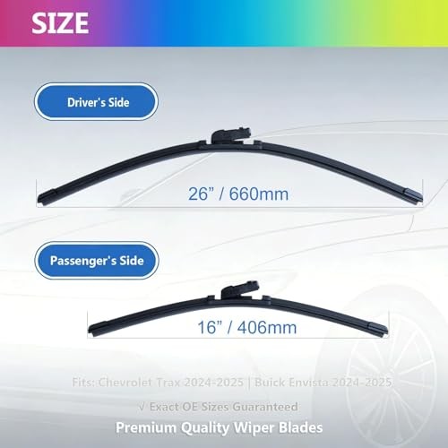 Windshield Wiper Blades for Buick Envista Chevy Trax 2026-2024 | 26&Prime;+16&Prime; OEM