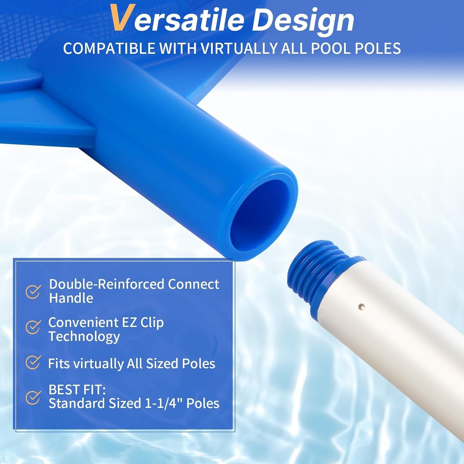 26.3&Prime; Ultra Fine Mesh Pool & Spa Skimmer Net with Aluminum Pole