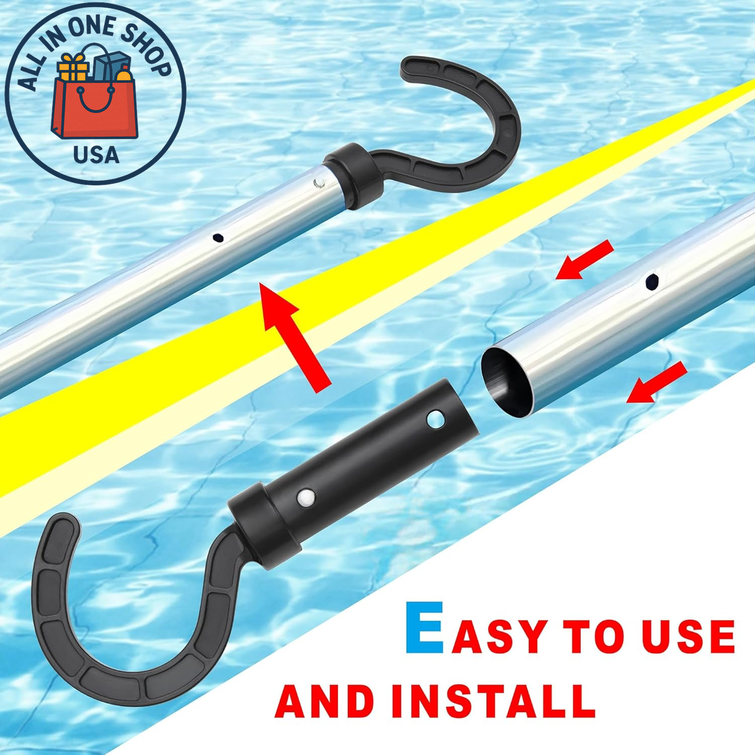 Hook for Robotic Pool Cleaners, Telescopic Rod Compatible Universal 2-Pack
