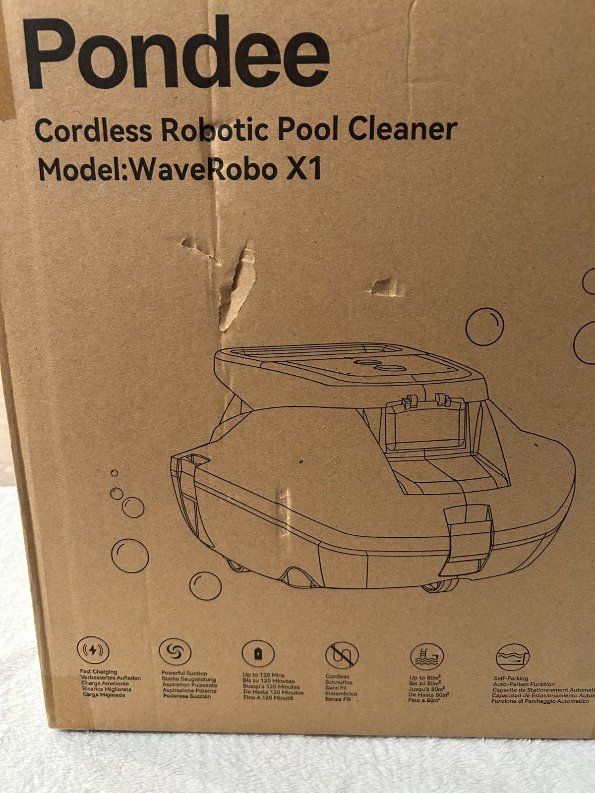 X1 Robotic Pool Vacuum, Cordless Pool Cleaner with 120 Mins Runtime, Auto-Parkin