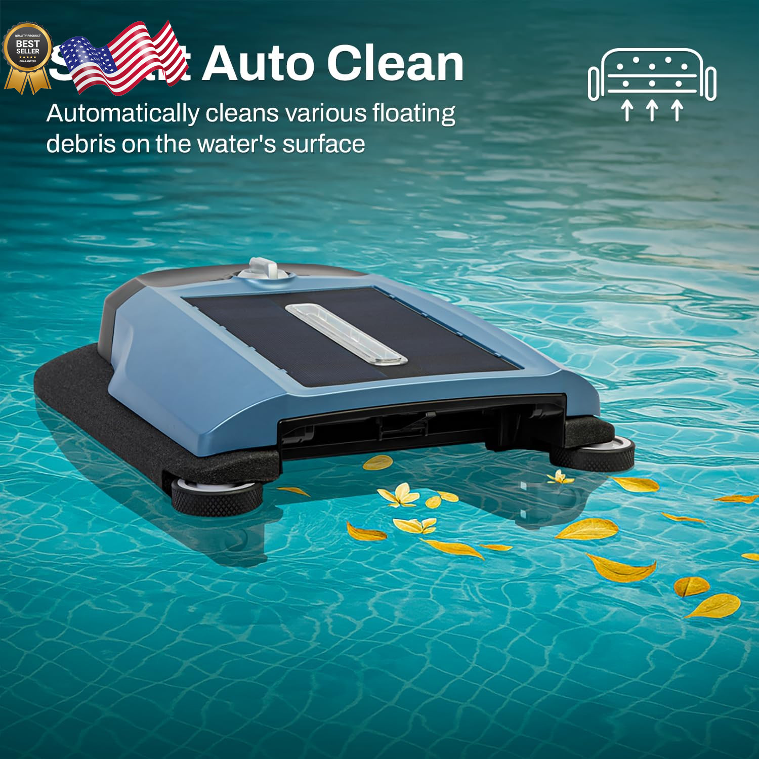 Betta Flex Solar-Powered Robotic Pool Skimmer Cordless with Dual Cleanin