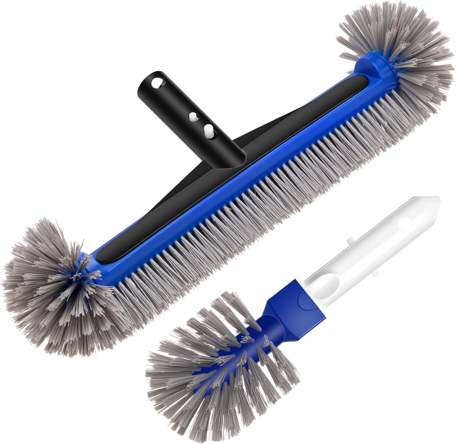 17.4 » Pool Brush Head with Aluminum Handle for Walls, Steps, Corners