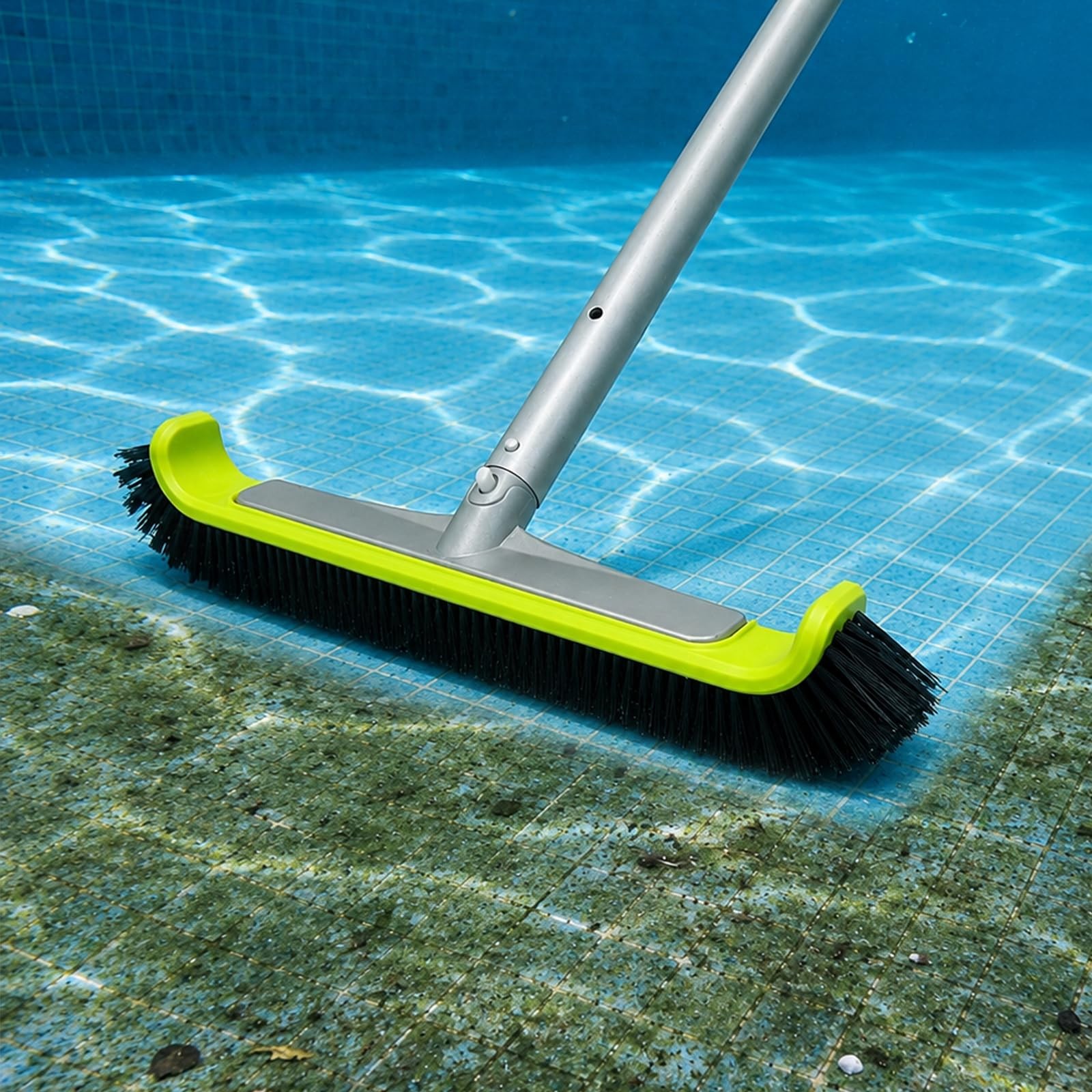 Sepetrel 17.5&Prime; Pool Brush Head for Cleaning Curved Edge Walls, Green