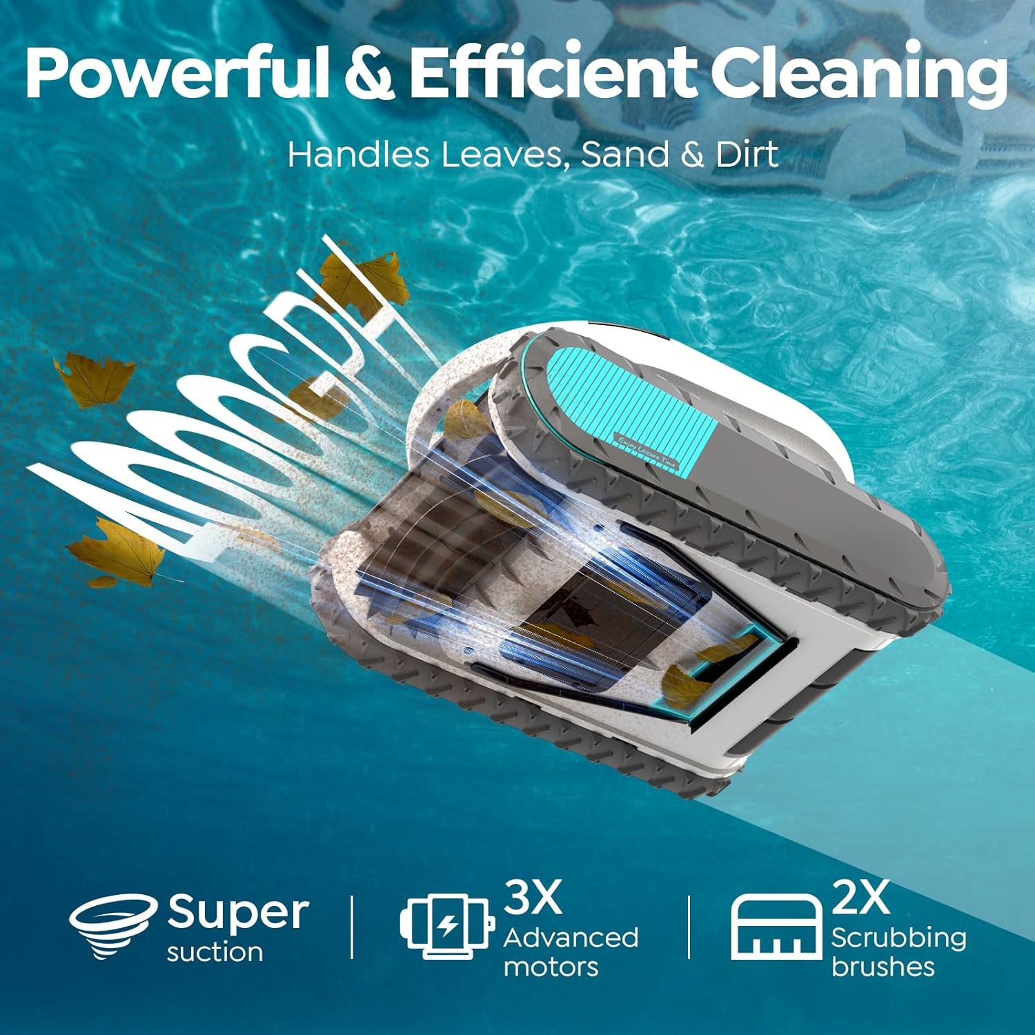 Pleco Pro Cordless Robotic Pool Cleaner, Smart Navigation, 210–240 Min Runtime,