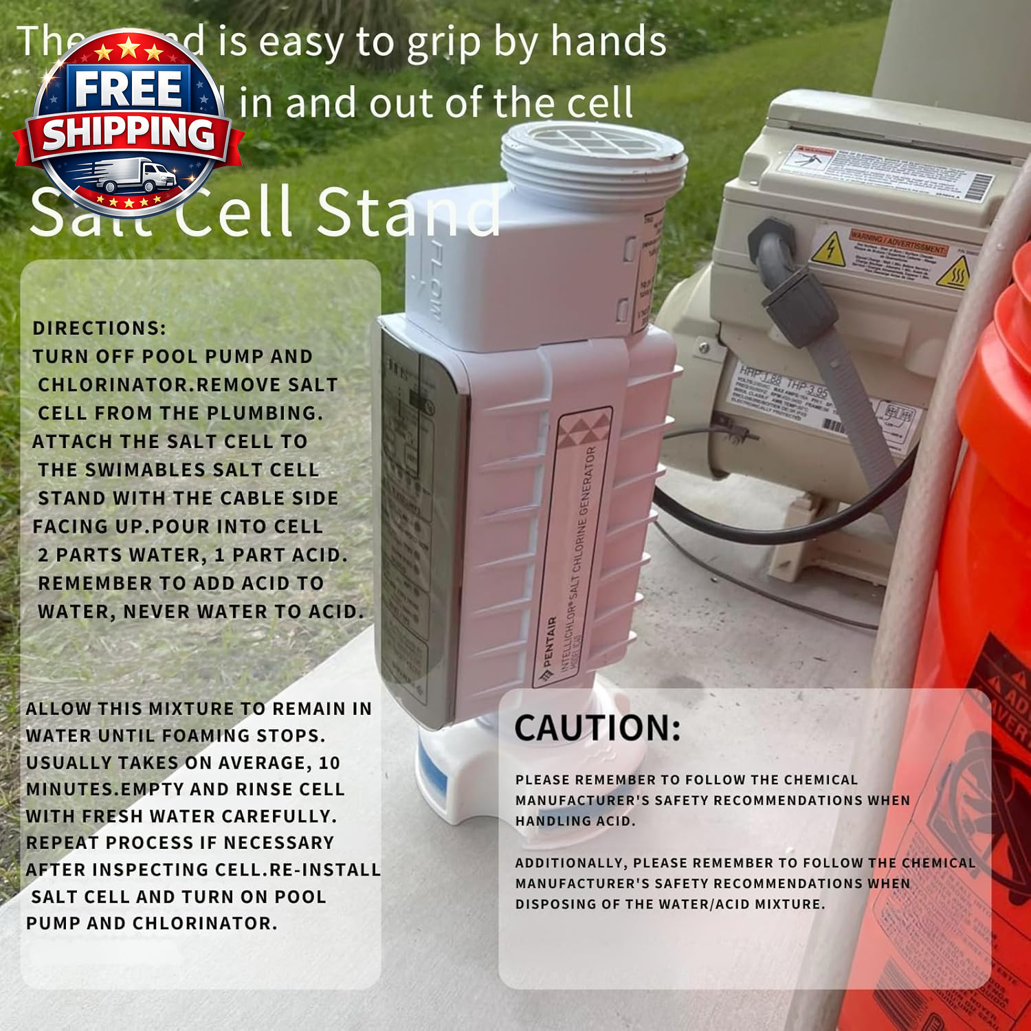 Pool T9 Salt Cell Cleaner Acid Washing Stand GLX-CELLSTAND/520670 Intellichlor K