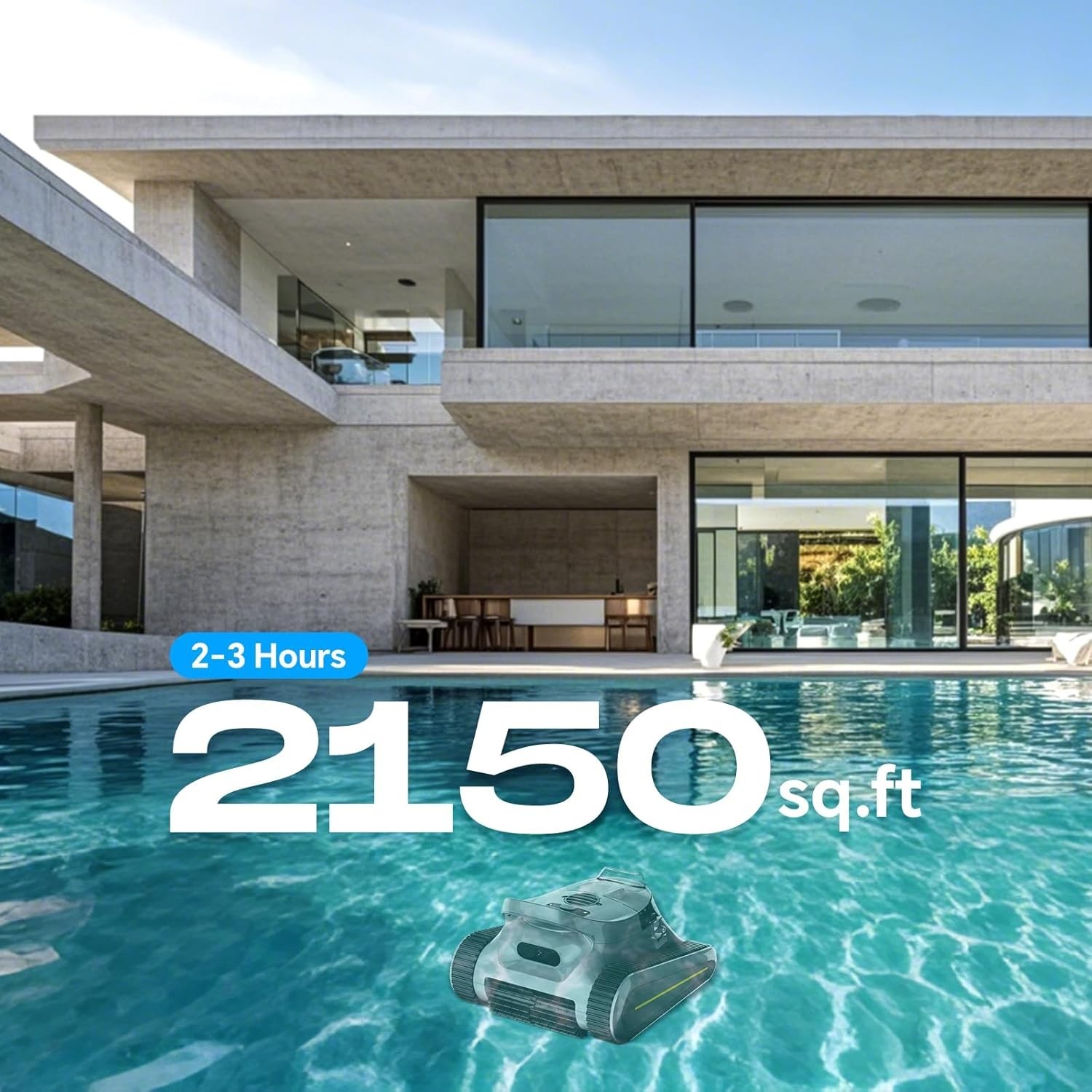 Smart Navigation PoolCleaner Wall and Waterline Cleaning Vacuum APP Control Blau