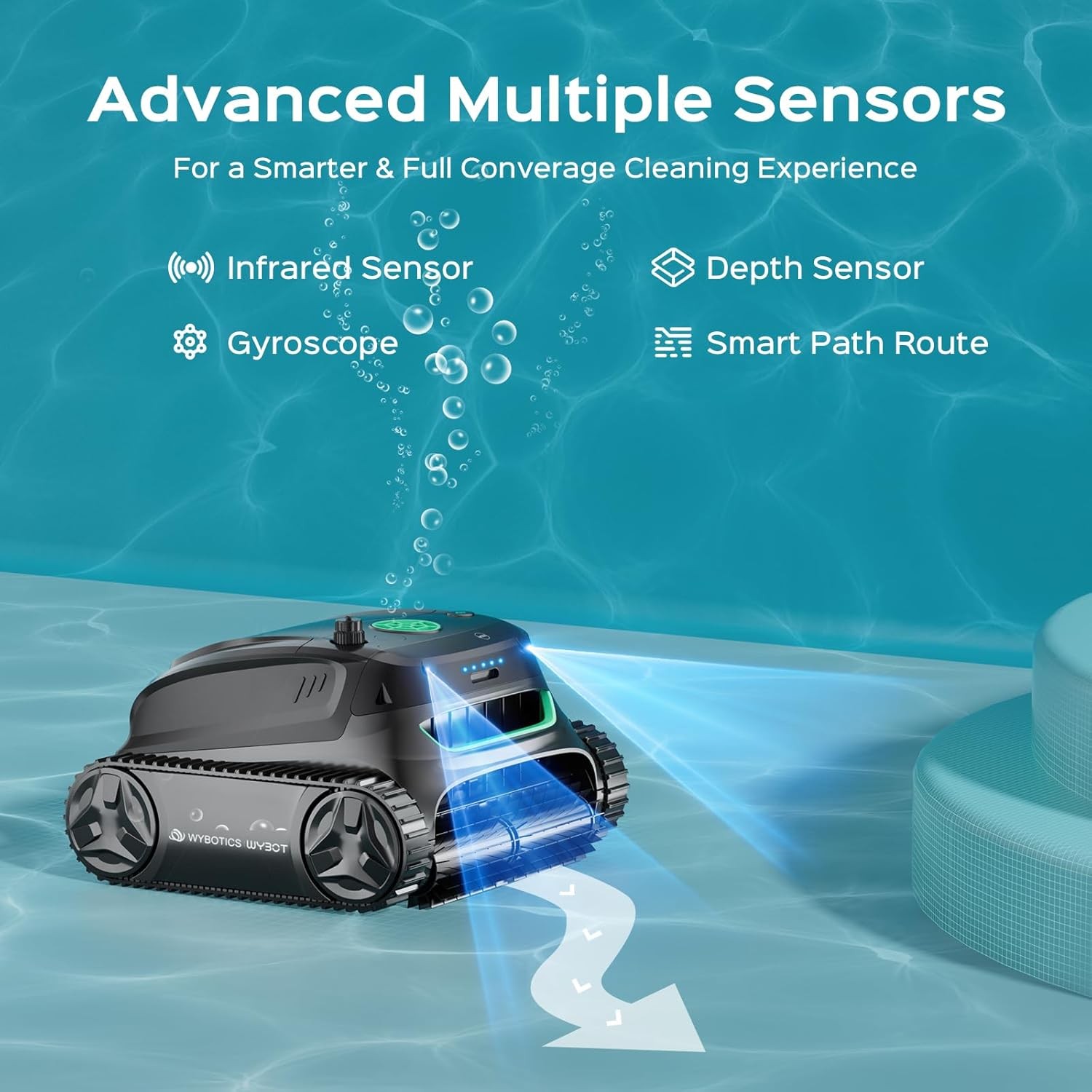 WYBOT S2 Cordless Robotic Pool Cleaner for Inground Pools, 210-240mins Runtime