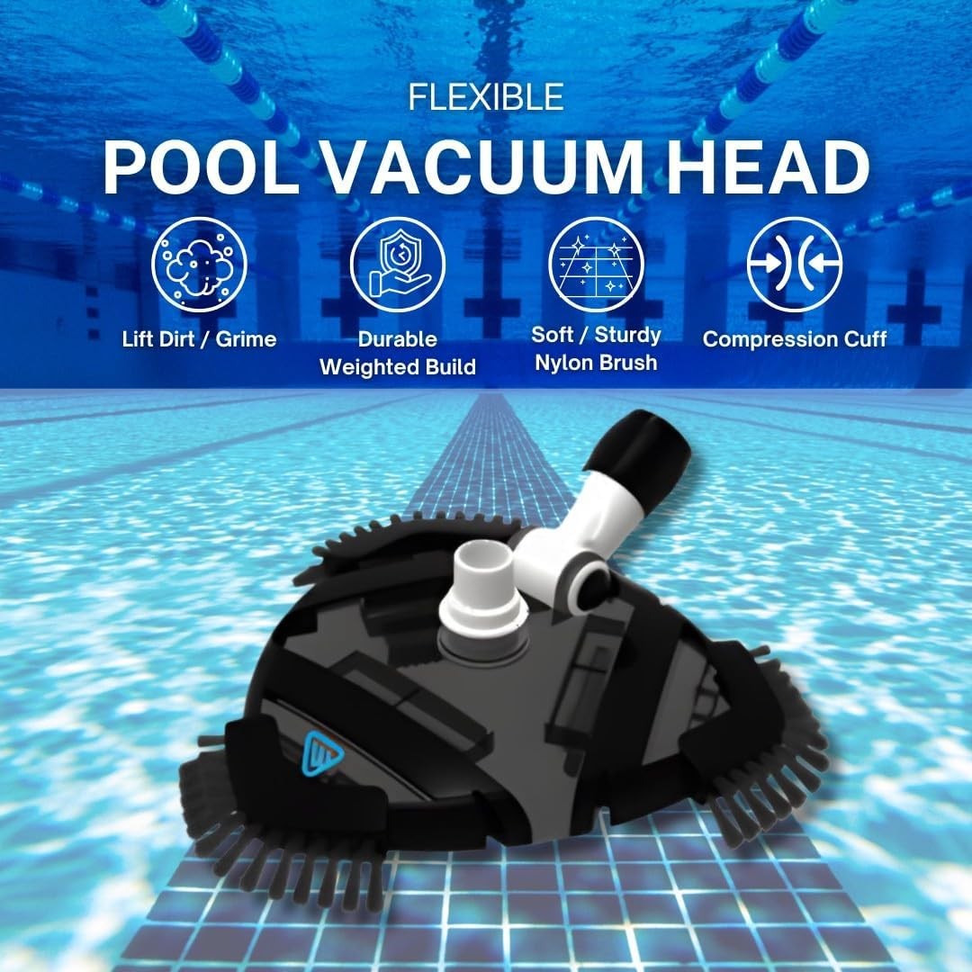 Pool Vacuum Heads with Profesional Weighted Design and Flexible Side Brush
