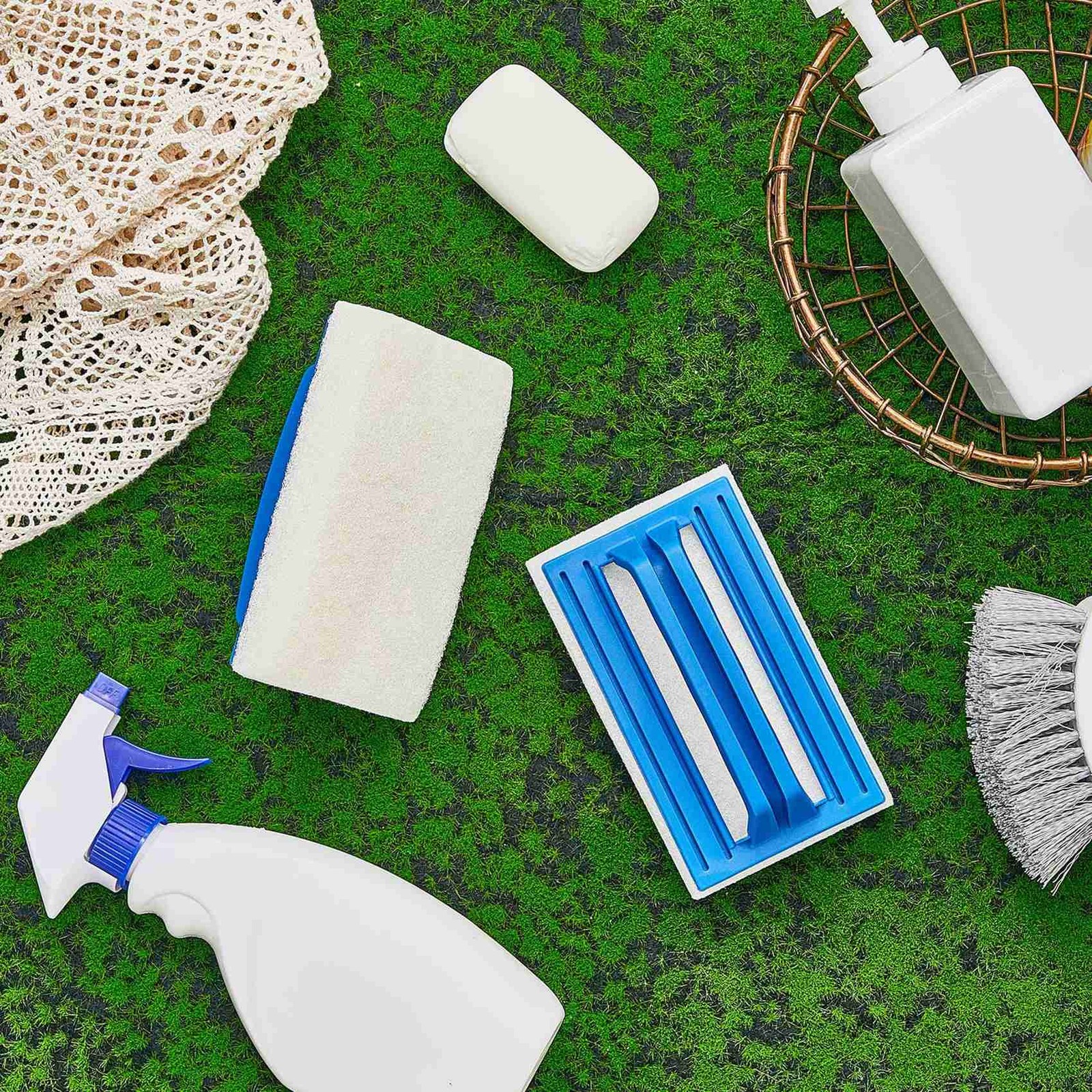 2 Pack Hand-Held Pool Scrub Brush,Scrubbing Scouring Sponge Pad for4809