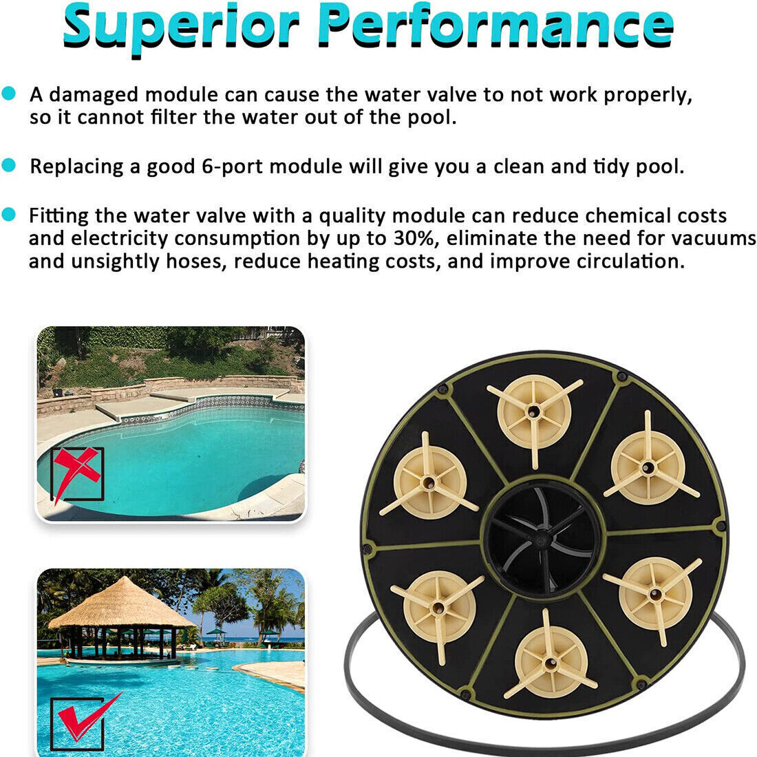 004-302-4408-00,For Paramount In Floor Pool 6 Port Module with Valve Shell Oring