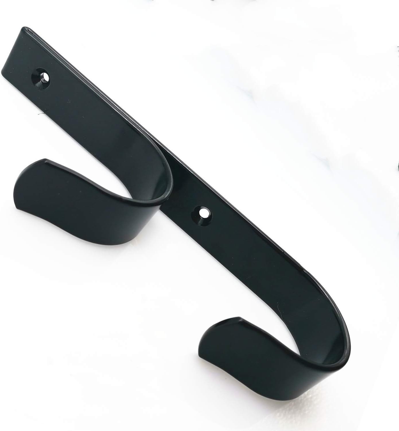 2 Pack Pool Pole Hangers Heavy Duty Black Aluminum Hooks with Screws
