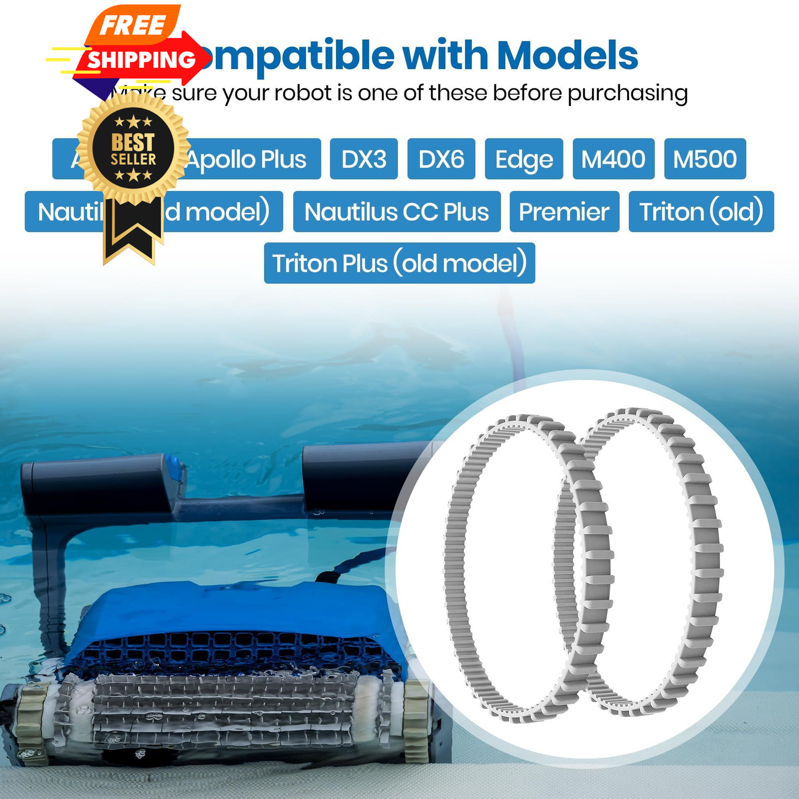 (2-Pack) Calvana Gray Pool Cleaner Timing Tracks, Compatible 9985006-R2,