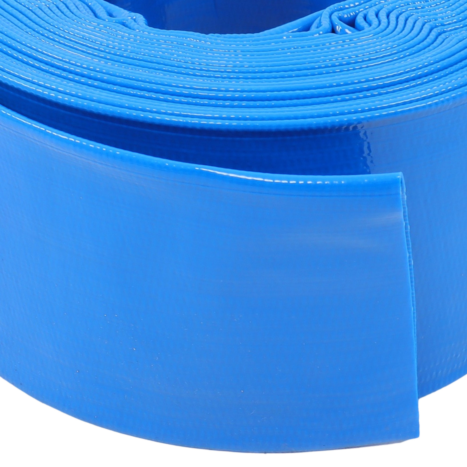 3&Prime; x 50 ft Blue PVC Lay Flat Water Discharge Pump Hoses With Two Hose Collets