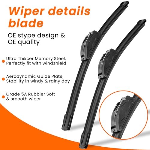 Jeep Wrangler JK 2008 Wiper Blades Set with 3 Gifts – 15&Prime; 13&Prime;