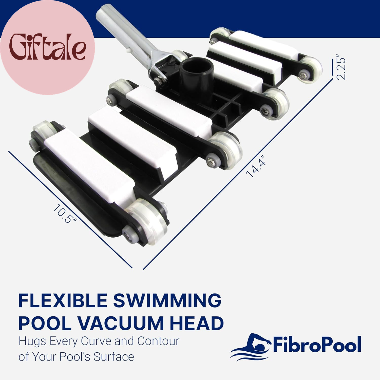 Professional Flexible Pool Vacuum Head – Weighted Extra-Wide 14.4&Prime; Cleaner with