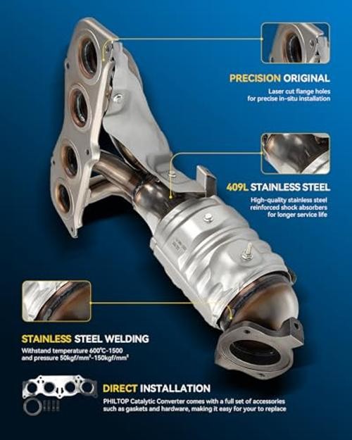Front Catalytic Converter Kit Direct-Fit Direct-Fit Replacement For 2002-2006