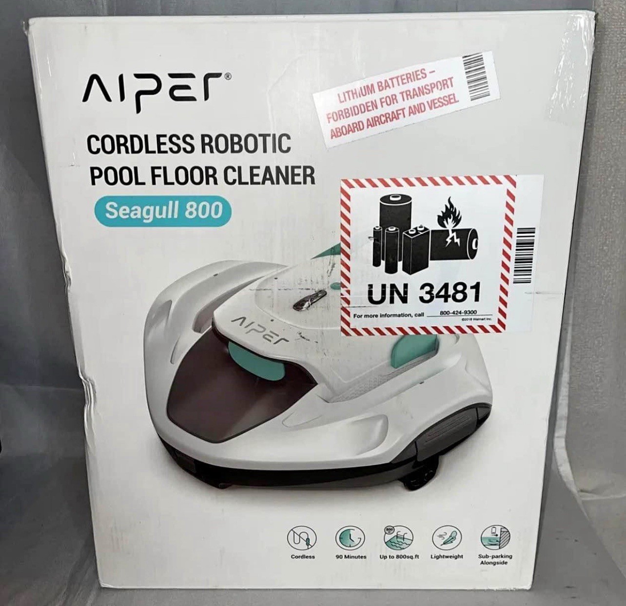 Cordless Robotic Vacuum Pool & Spa Floor Cleaner Maintenance Aiper Seagull 800