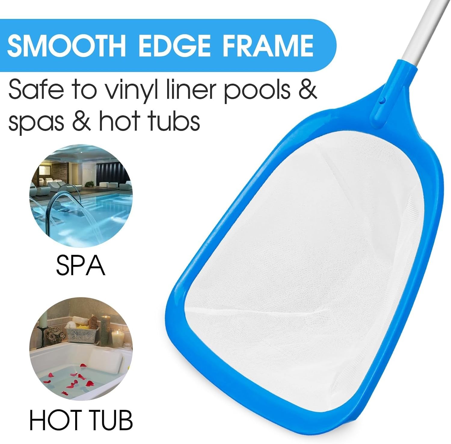 Hot Tub Skimmer Spa Net W/ 12 » Aluminum Pole Ultra Fine Mesh Net Handy Leaf