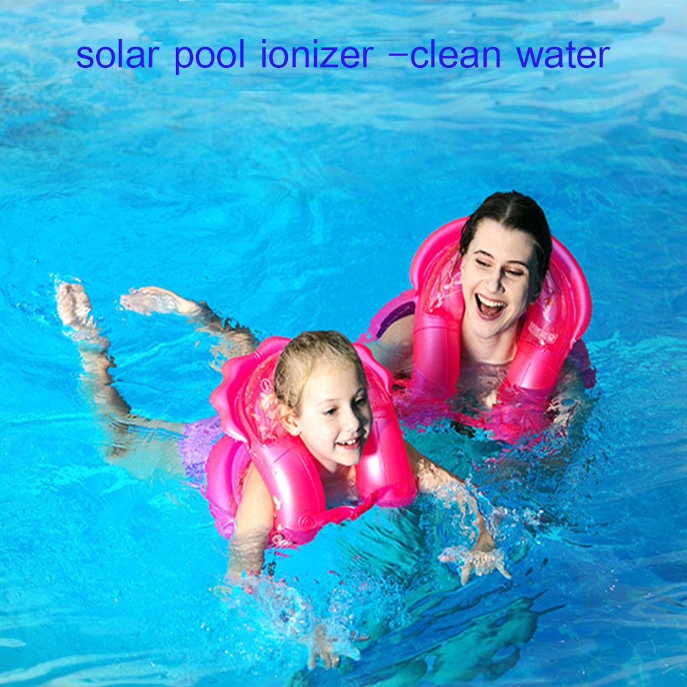 New US Pool Ionizer Solar Powered Kills Algae Reduce Chlorine NO MORE GREEN $180
