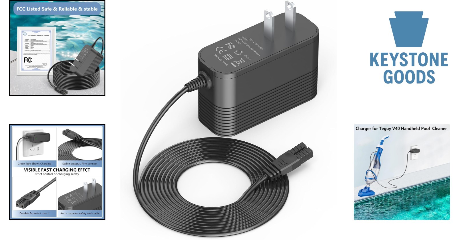 21.5V Fast Charger for Teguy V40 Handheld Pool Vacuum