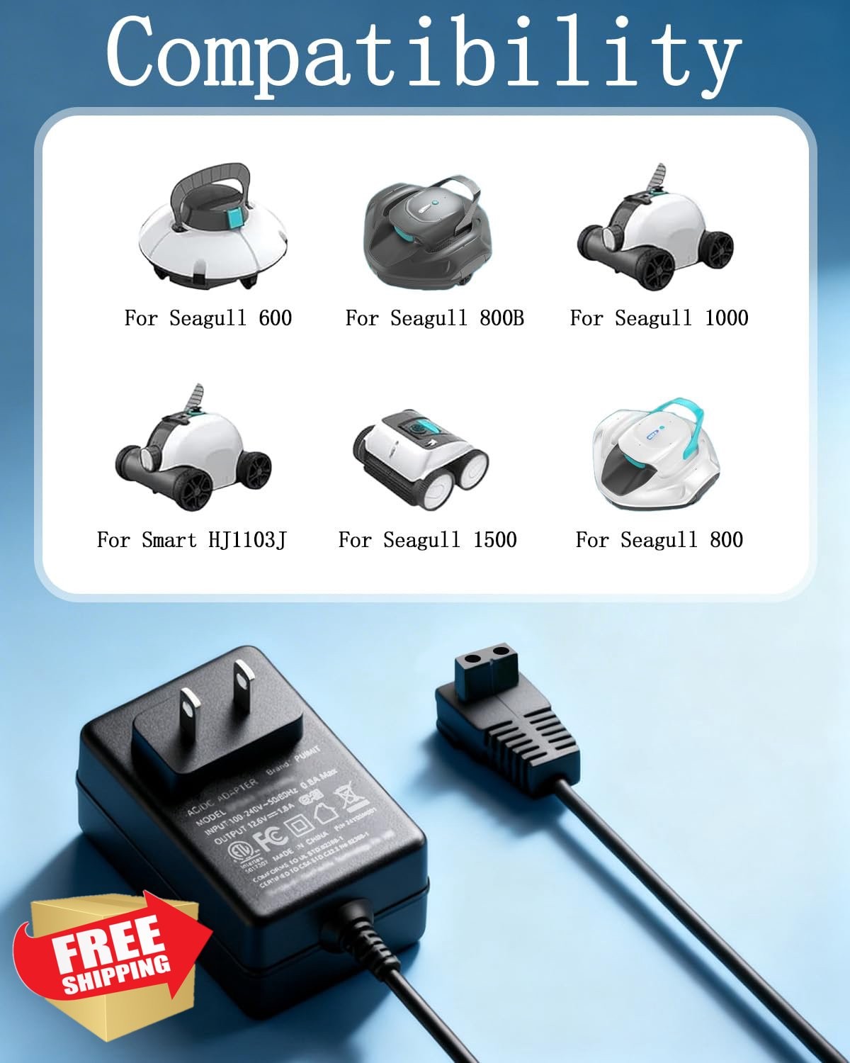 PUIMIT 12.6V Charger for Aiper Seagull Pool Cleaner