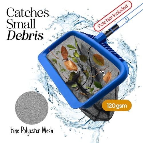 Heavy Duty Deep Pool Skimmer Net Fine Mesh Leaf Rake Cleaner Strong Frame 80 Cha