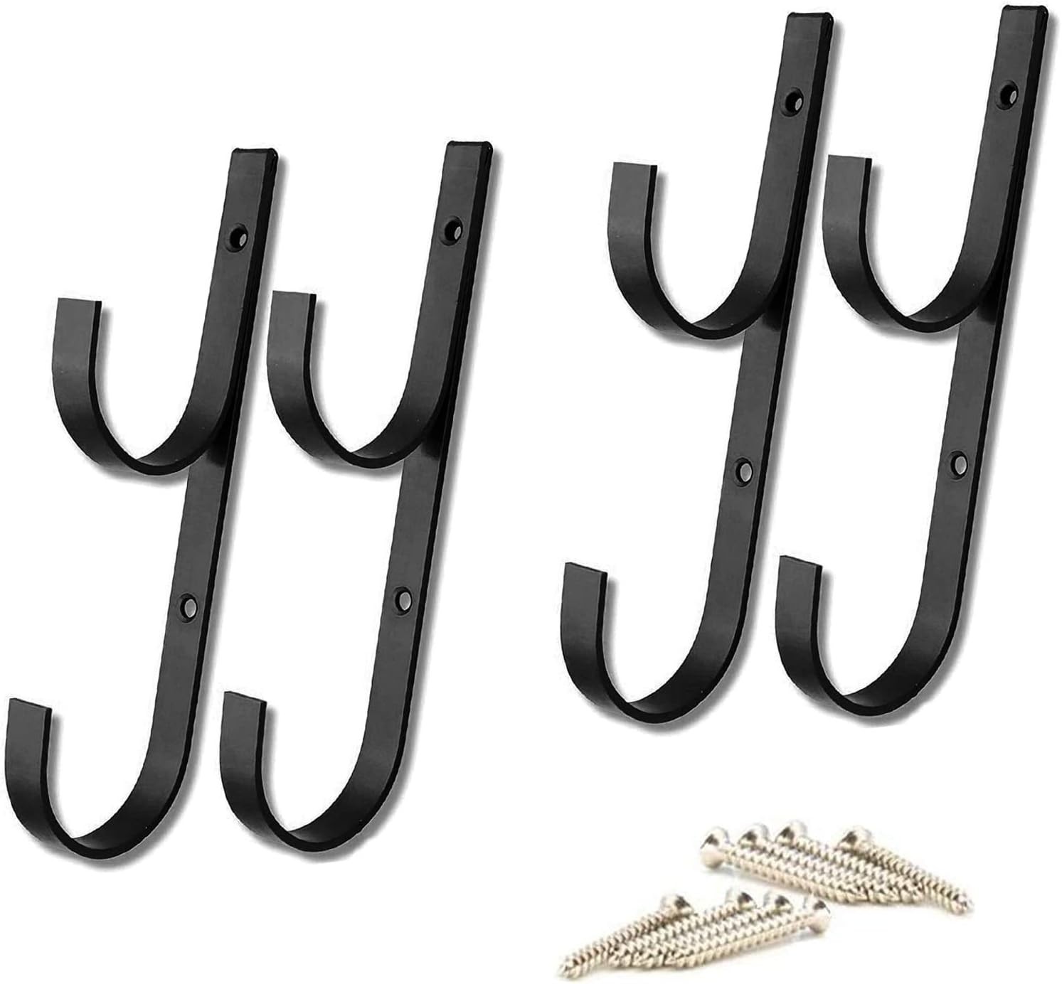 Swimming Pool Aluminum Pole Hanger Set, Black, 2-Pack 4 Hooks, for Telescopin…