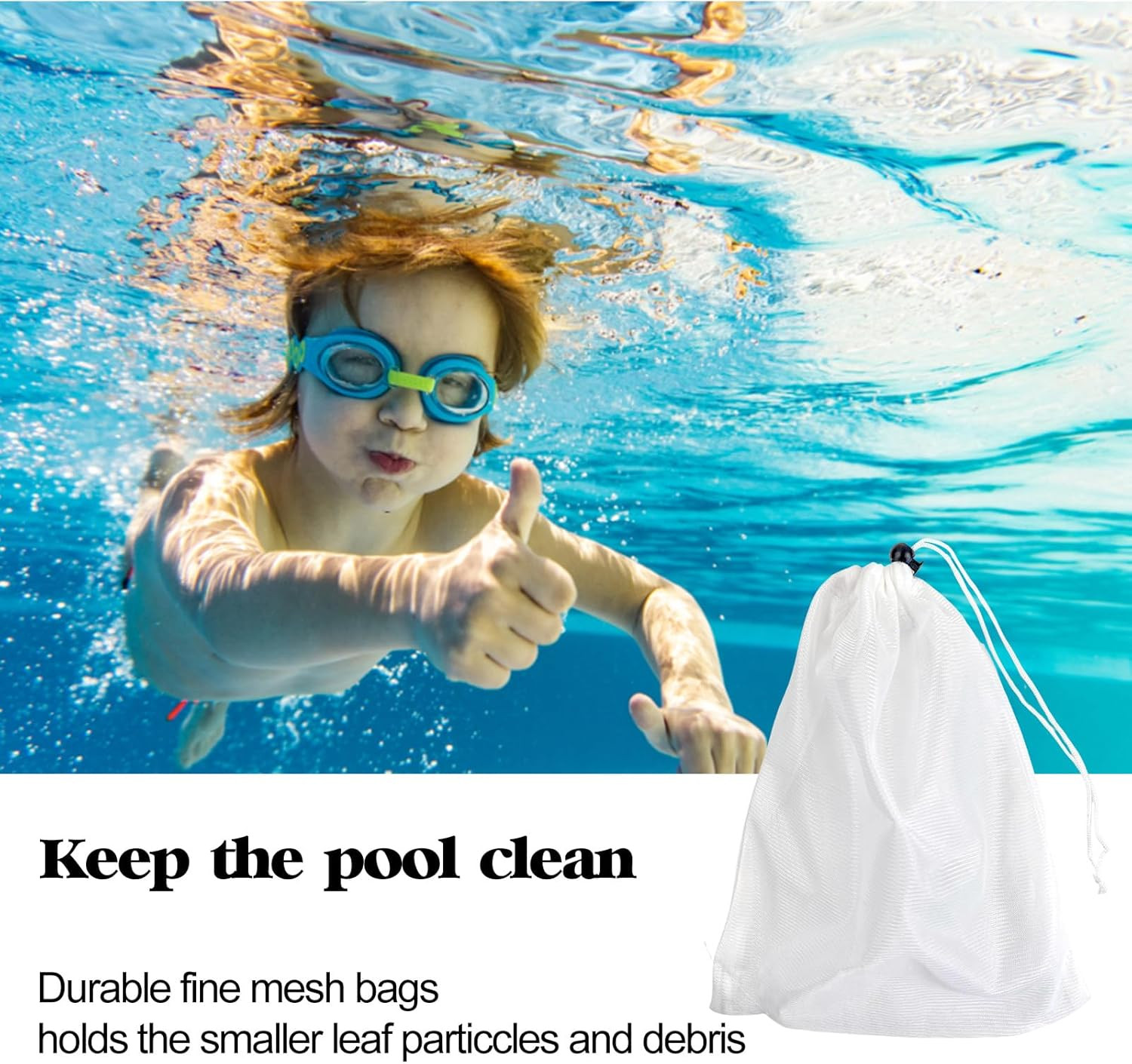4Pack 12 X 8.8 Inch Pool Leaf Vacuum Net Bag Replacement for Swimming Pool