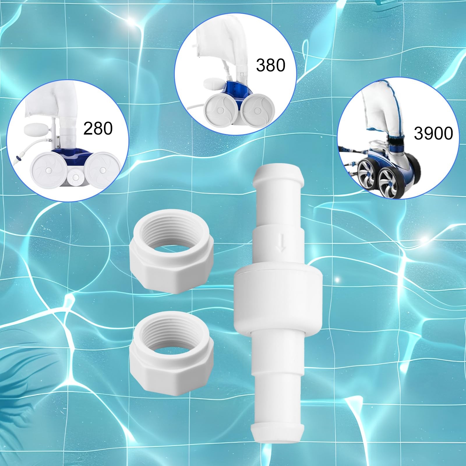 3pcs 180, 280, 380 Pool Cleaner Ball Bearing Hose Swivel Combo Kit Replacemen…
