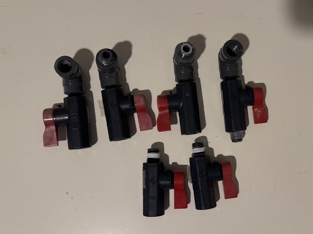 Hayward CAX-20254 1/4-Inch Ball Asahi Valve Replacement Lot Of 6
