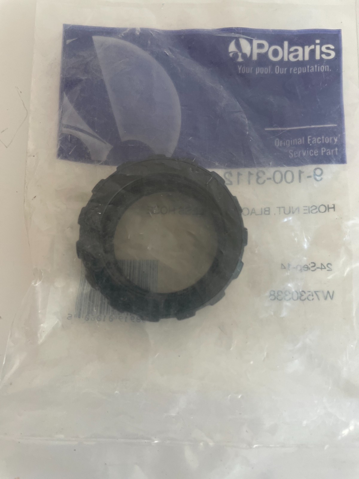 Polaris 360 Hose Nut, New OEM Polaris part, Black 9-100-3112