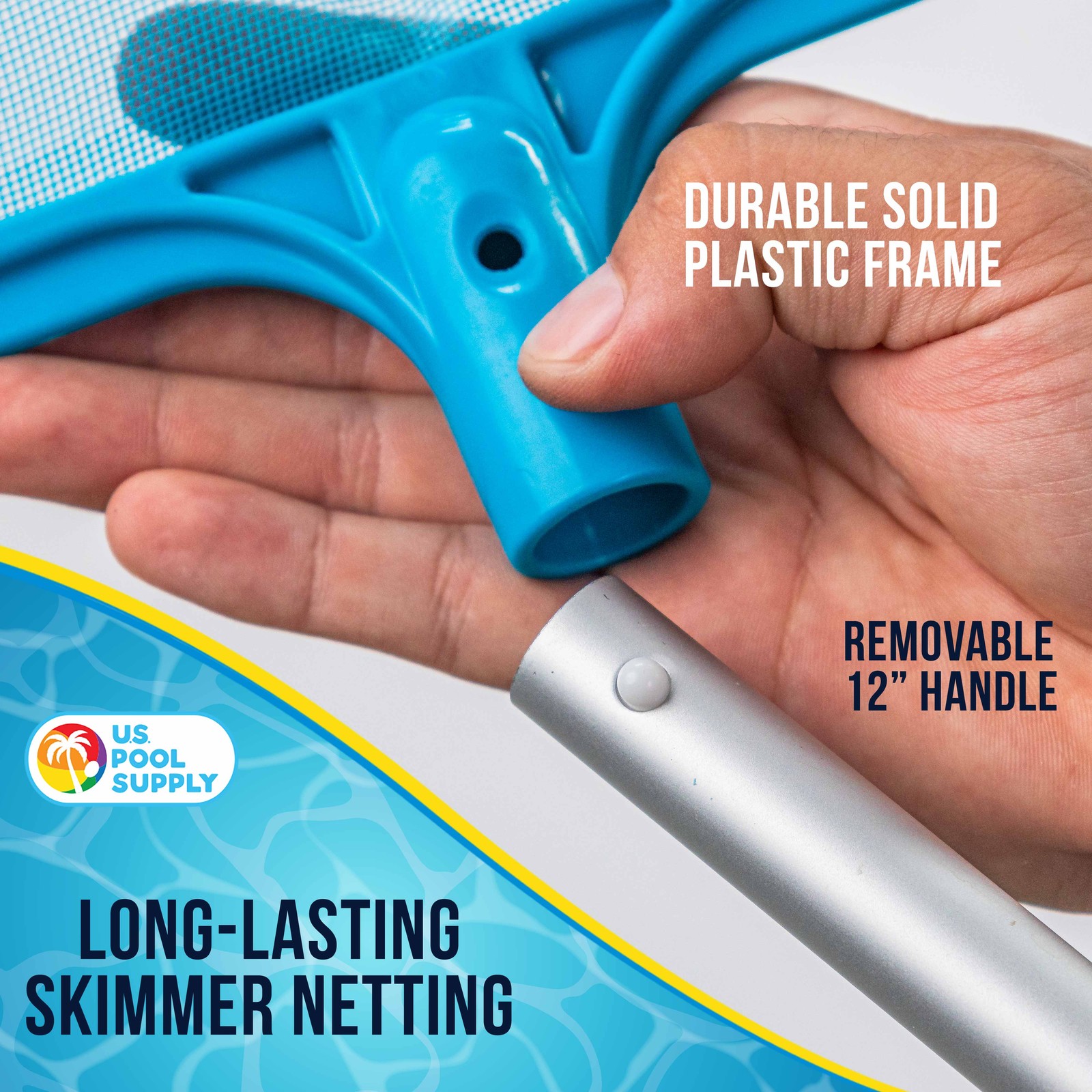 Swimming Pool Hot Tub & Spa Leaf Skimmer Net with 12&Prime; Aluminum Handle