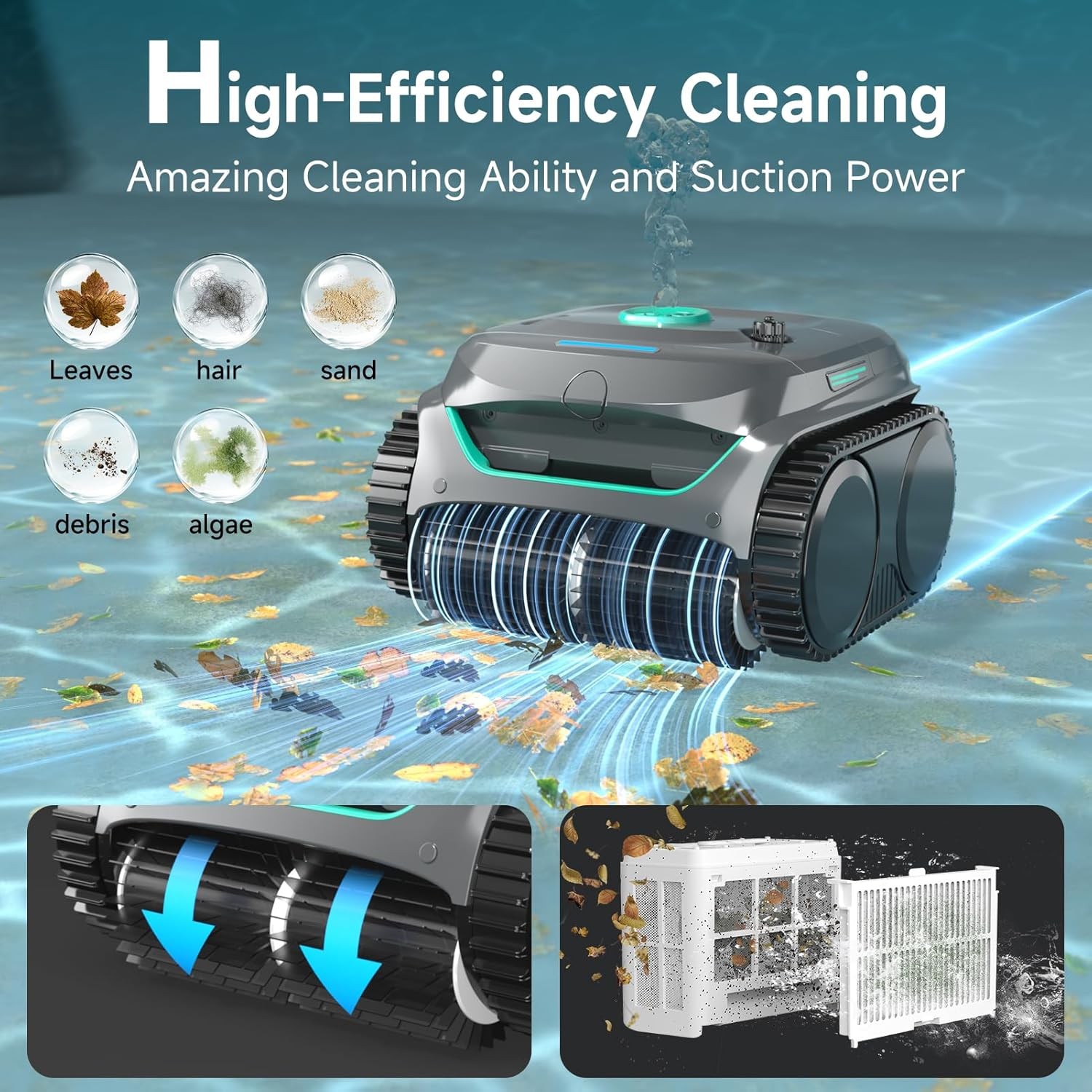 WYBOT C2 Cordless Robotic Pool Cleaner, Dual Filtration, Pool Vacumm Robot