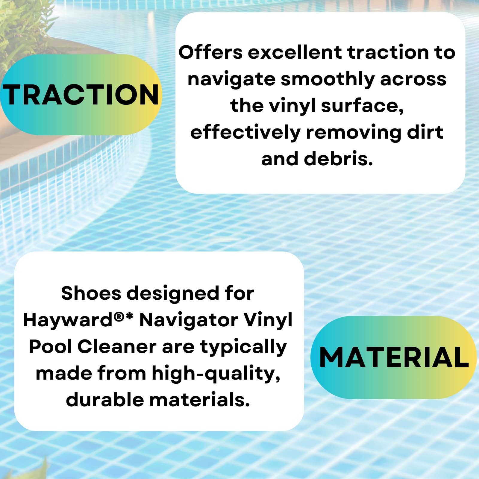 4 Pack Cork Pod Shoes for Hayward® Navigator Vinyl Pool Cleaner AXV413P, SE…