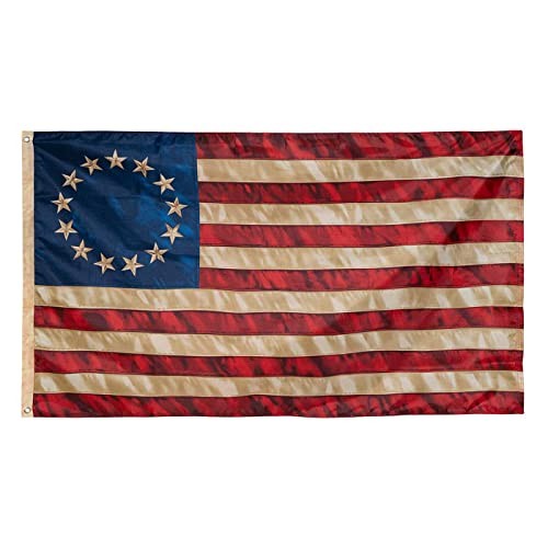 Historical Betsy Ross Flag 3×5 foot | Heavy Duty Heritage Tea Stained