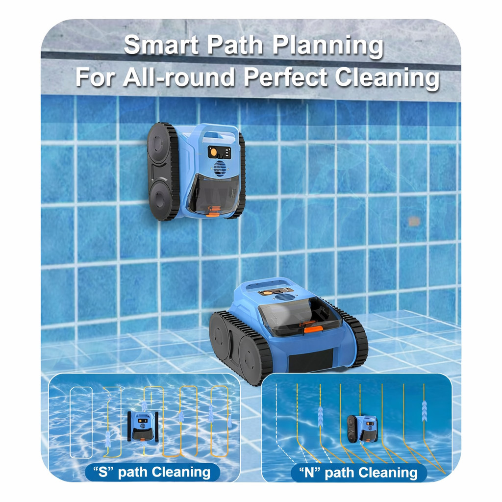 Automatic Robotic Pool Cleaner for Inground Pools Floor/Wall/Waterline Cleaning