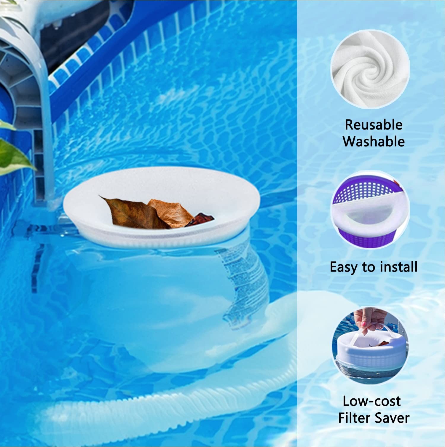100 Pack Pool Skimmer Socks – Ultra Fine Mesh Filter for Inground & Above Ground