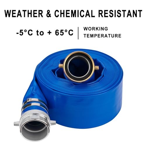 3&Prime; x 100&prime; PVC Backwash and Discharge Hose for Swimming 3 in x 100 ft Blue
