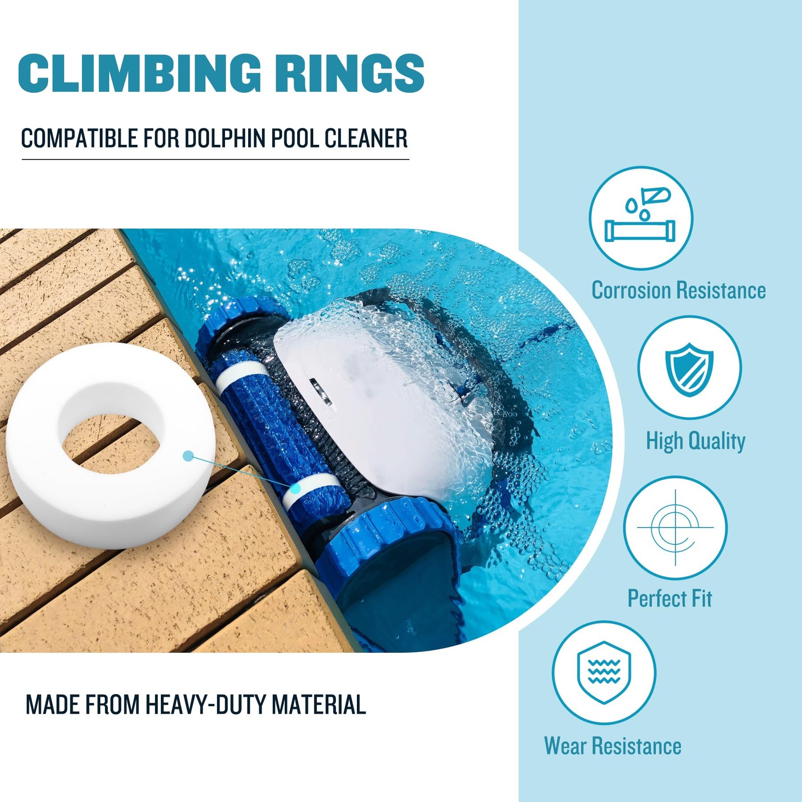 Climbing Foam Ring Replacement for Dolphin Robotic Pool Cleaners (4 Pack)