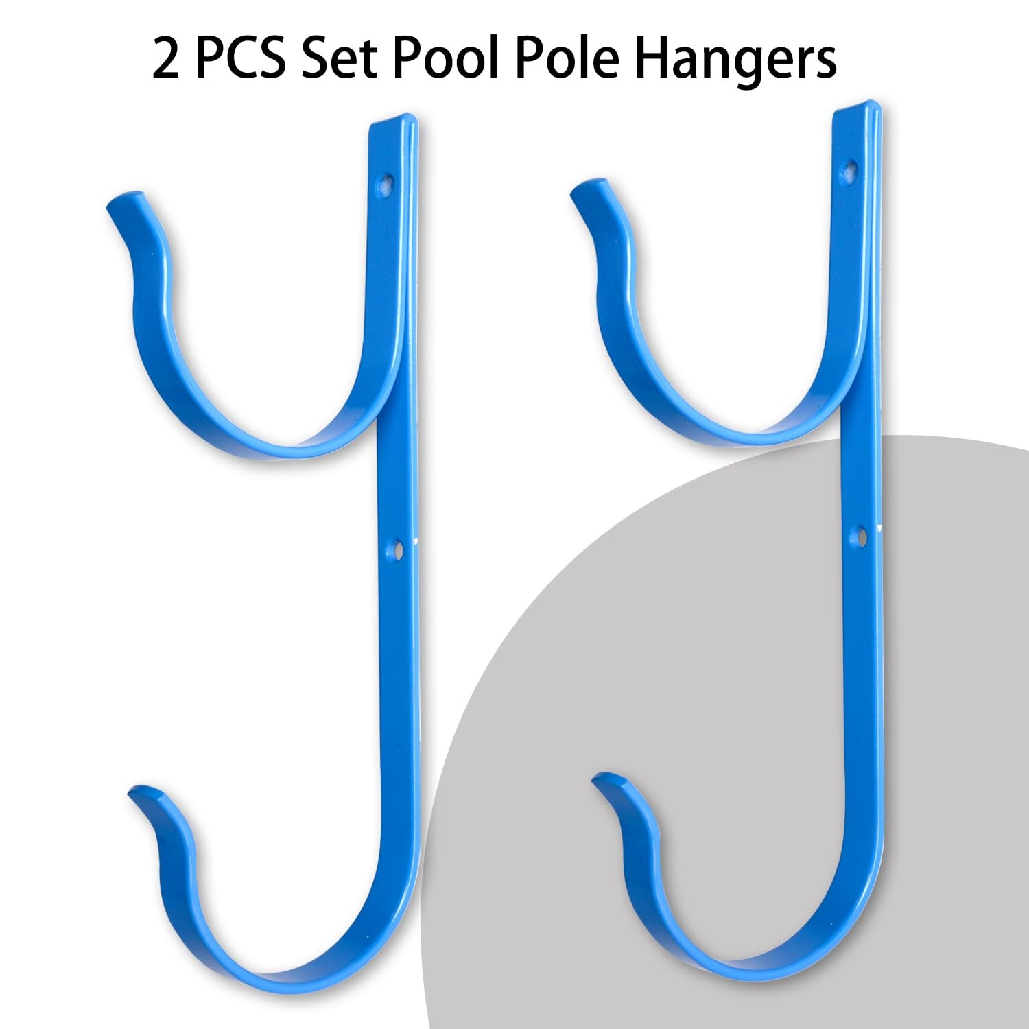 4 PCS Set Pool Pole Hangers Heavy Duty Blue Aluminium Holder Hooks with Screw…