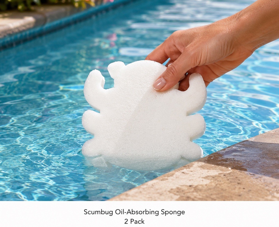Scumbug Pool Spa Oil Absorbing Sponge 2 Pack Skimmer Scum Bug New