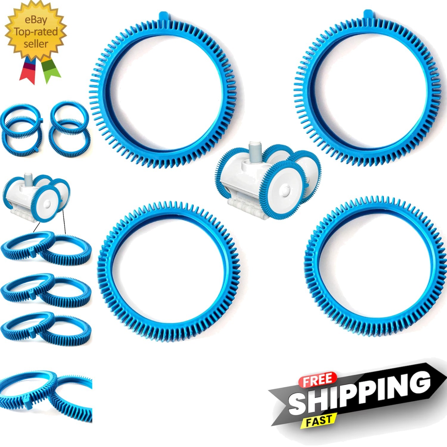 Pool Cleaner Front Tire and Rear Tire Combo Kit, Compatible with Poolvergnueg…