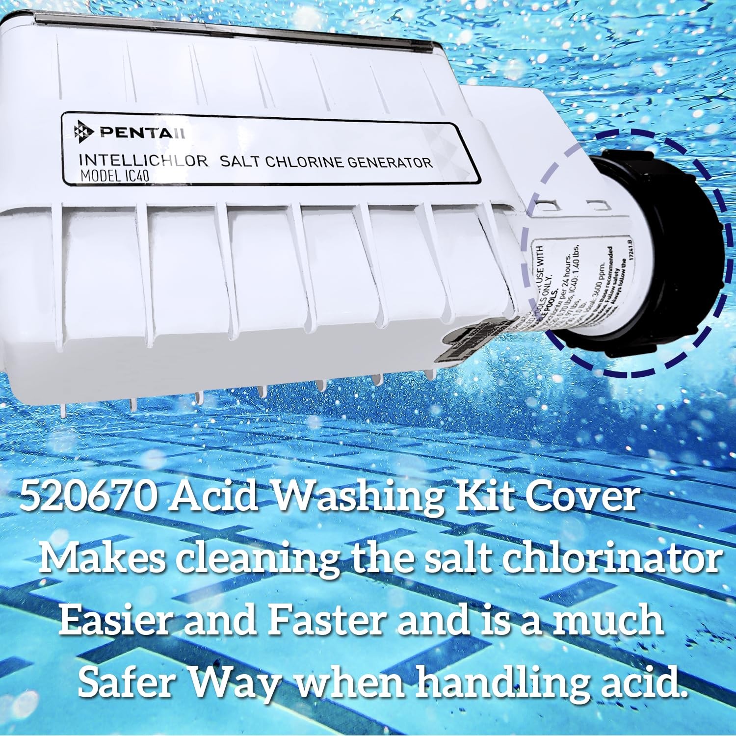 Sharutia 520670 Acid Washing Kit Compatible with Pentair Ichlor 30, Black